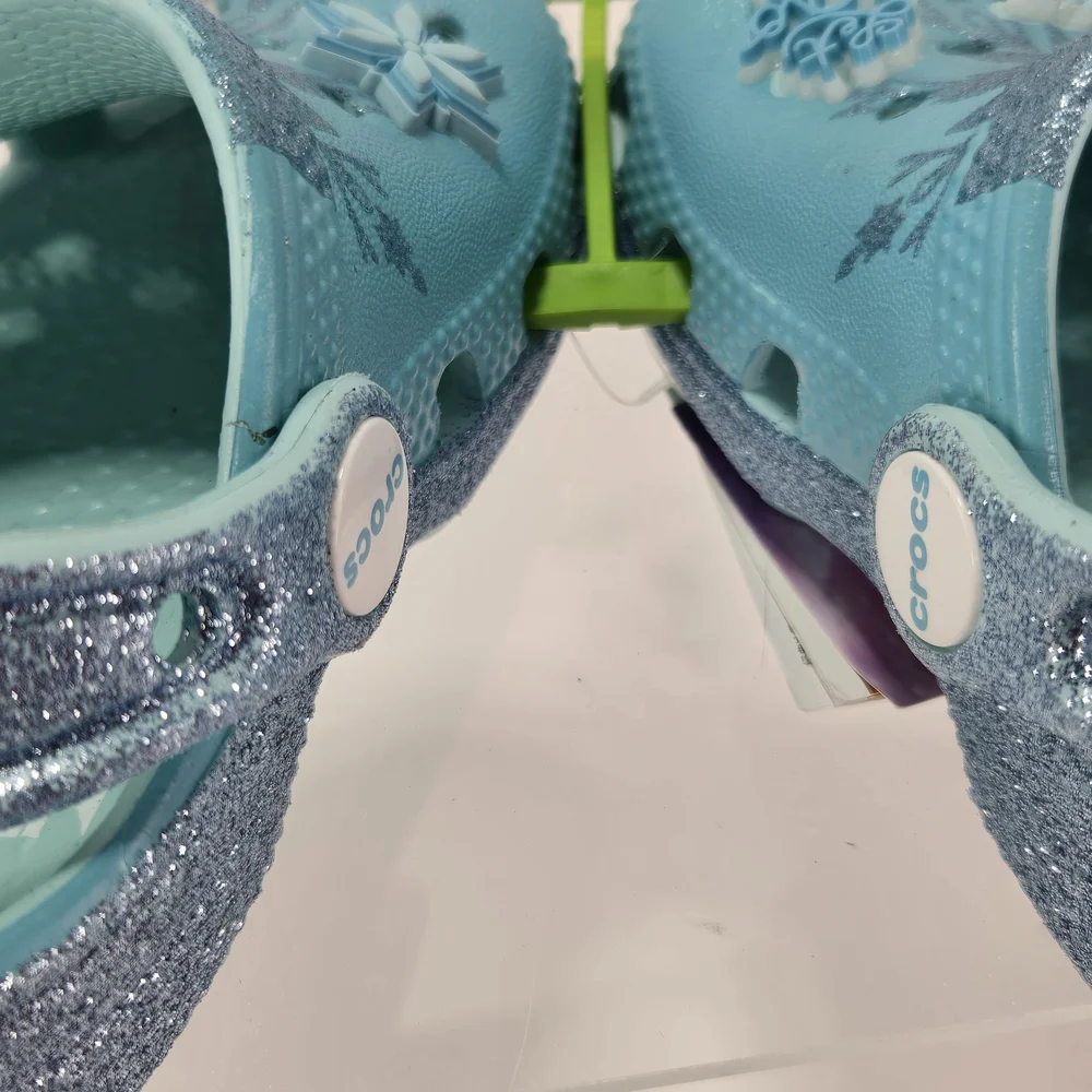Crocs X Disney Frozen Light Blue Glitter Kids Clogs with Strap Size C5 Toddler